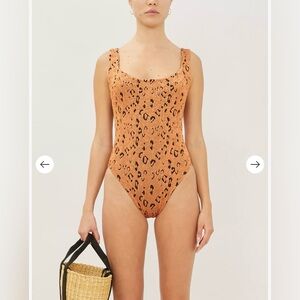 Hunza G Metallic Copper Leopard One Piece